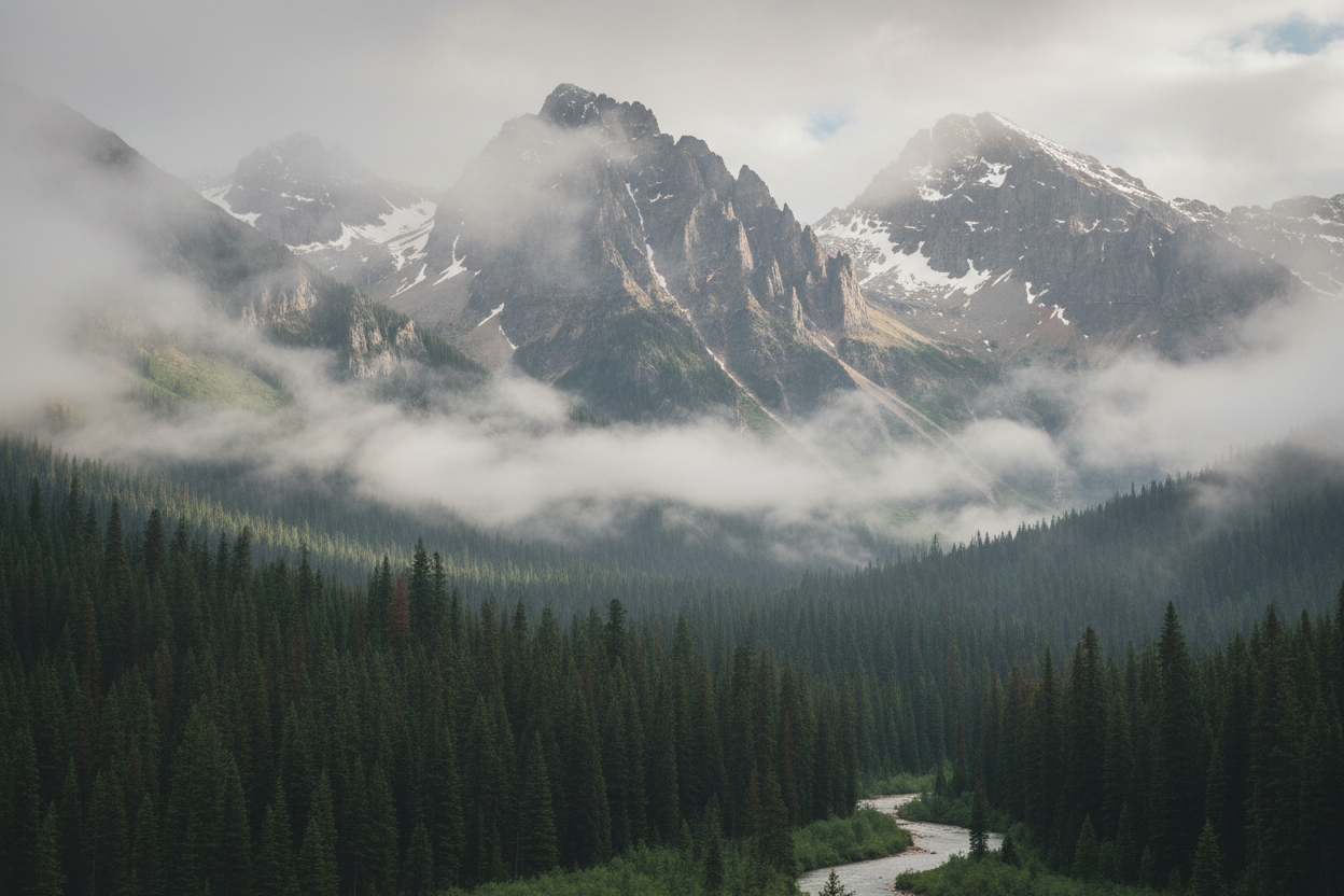 Mountain forest line 